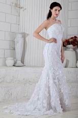 New Style Mermaid Fishtail Skirt White Lace Bridal Gown