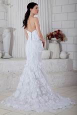 New Style Mermaid Fishtail Skirt White Lace Bridal Gown