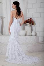 New Style Mermaid Fishtail Skirt White Lace Bridal Gown