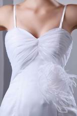 Beautiful Feather Flower Mermaid White Organza Wedding Dress