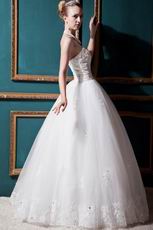 Glamorous Crystals Puffy Ball Gown Church Bridal Ceremony Dress