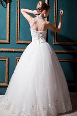 Glamorous Crystals Puffy Ball Gown Church Bridal Ceremony Dress