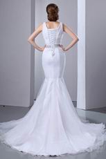 Popular V-Neck Sequin Bowknot Trumpet Wedding Dress In Ohio