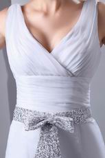 Popular V-Neck Sequin Bowknot Trumpet Wedding Dress In Ohio