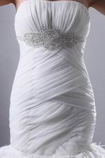 Exclusive Cascade Mermaid Fishtail Skirt Chapel Wedding Dress