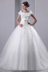 Westen Off Shoulder Puffy Ball Gown Chapel Ivory Wedding Dress