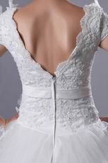 Westen Off Shoulder Puffy Ball Gown Chapel Ivory Wedding Dress