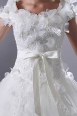 Westen Off Shoulder Puffy Ball Gown Chapel Ivory Wedding Dress