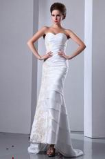 Sweetheart Appliqued Layers Mermaid Outdoor Wedding Dress