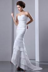 Sweetheart Appliqued Layers Mermaid Outdoor Wedding Dress