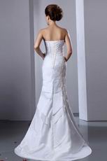 Sweetheart Appliqued Layers Mermaid Outdoor Wedding Dress