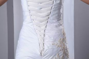 Sweetheart Appliqued Layers Mermaid Outdoor Wedding Dress