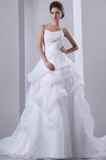 Pretty Bubble Organza Skirt White Wedding Dress In Oregon