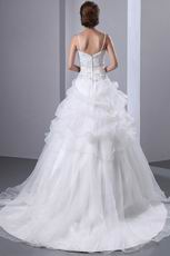 Embroidery Floor Length Puffy Skirt Wedding Dress For Bride