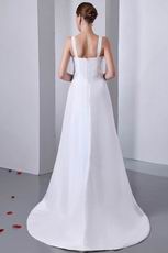 Classical Straps Sweetheart White Wedding Dress With Beading