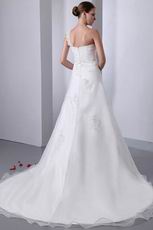 Cheap One Shoulder Ivory Organza Garden Wedding Dress In Wyoming