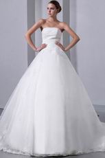 Beautiful Appliqued Bottom Lace Puffy Skirt Wedding Dress Online