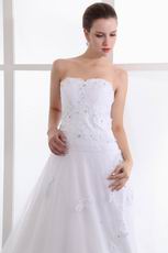 Cheap Sweetheart Appliqued Bodice Corset White Bridal Wedding Dress