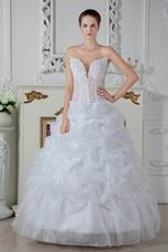 Destination Transparent Bodice Ball Gown Bubble Wedding Dress