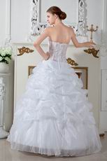 Destination Transparent Bodice Ball Gown Bubble Wedding Dress