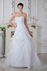 Unique Appliques White Princess Wedding Dress With Chapel Train