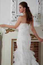 Strapless Mermaid Layers Ruffled Skirt Hot Sell Wedding Dress
