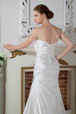 Designer One Shoulder Lace Up Bridal Wedding Party A-line Dress