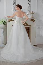 Destination A-line Chapel Train Zipper Strapless Ivory Bridal Dress