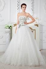 Luxurious Feather Appliques Tulle Buy Wedding Dresses With Crystals