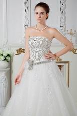 Luxurious Feather Appliques Tulle Buy Wedding Dresses With Crystals