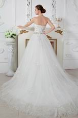 Luxurious Feather Appliques Tulle Buy Wedding Dresses With Crystals