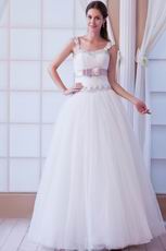 Super Hot Straps A-line White Wedding Party Bridal Gown