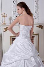 Inexpensive Strapless Appliques Bubble Ball Gown Bridal Gowns