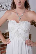 Low Price Sweetheart Lace Up Ivory Chiffon Maternity Wedding Dress