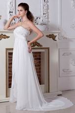 Low Price Sweetheart Lace Up Ivory Chiffon Maternity Wedding Dress