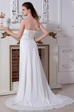 Low Price Sweetheart Lace Up Ivory Chiffon Maternity Wedding Dress