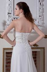 Low Price Sweetheart Lace Up Ivory Chiffon Maternity Wedding Dress