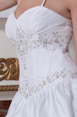 Halter Embroidery Corset Ball Gown Taffeta Bridal Gown Discount