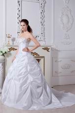 Wonderful Lace Up Strapless Taffeta Puffy Wedding Bridal Dress