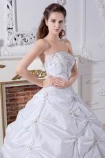 Wonderful Lace Up Strapless Taffeta Puffy Wedding Bridal Dress