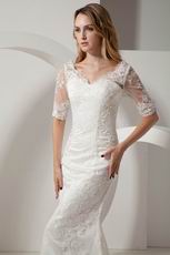 Modest Half 1/2 Sleeves Mermaid Lace Bridal Wedding Gown