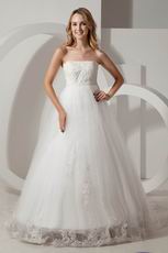 Elegant Strapless Ivory Floor Length A-line Casual Wedding Dress