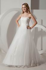 Elegant Strapless Ivory Floor Length A-line Casual Wedding Dress