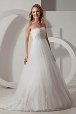 Elegant Strapless Ivory Floor Length A-line Casual Wedding Dress