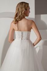 Elegant Strapless Ivory Floor Length A-line Casual Wedding Dress