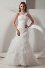 Beautiful Straps Ruffles Layers Skirt Mermaid Bridal Dress Sexy