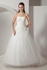 Discount Sweetheart Appliques Corset Ivory Net Wedding Dress