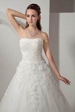 Discount Sweetheart Appliques Corset Ivory Net Wedding Dress