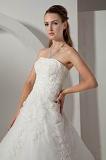 Discount Sweetheart Appliques Corset Ivory Net Wedding Dress