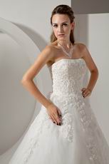 Discount Sweetheart Appliques Corset Ivory Net Wedding Dress